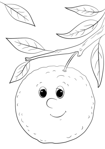 Cartoon Orange Character Coloring Page